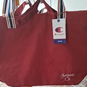 Champion Red Tote with Striped Handles 3 Tote Bags=$65.00/ 24.00Each